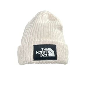 The North Face Beanie Hat One Size Pink Rib Knit Cuffed Logo Gorpcore Outdoor